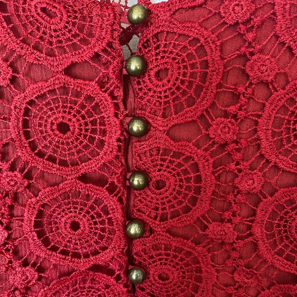 Heartsoul Red Crinkle Top / Tunic - Picture 2 of 7